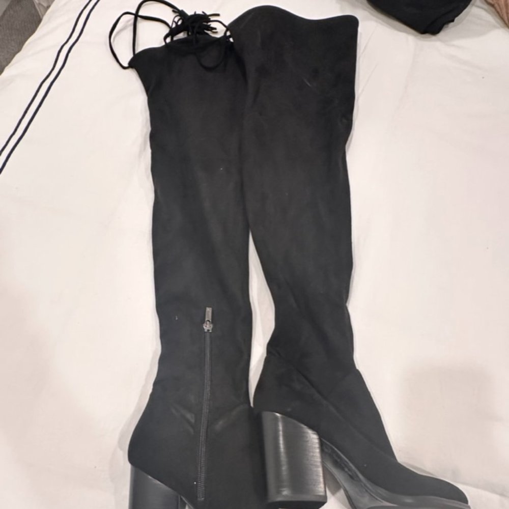 Over the Knee- Black Boots with Tassels